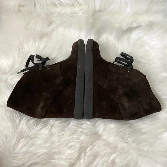 See by Chloe Boots Womens EU 36 US 6 Brown Black Suede Ankle Wedge Booties Shoes - Picture 9 of 15